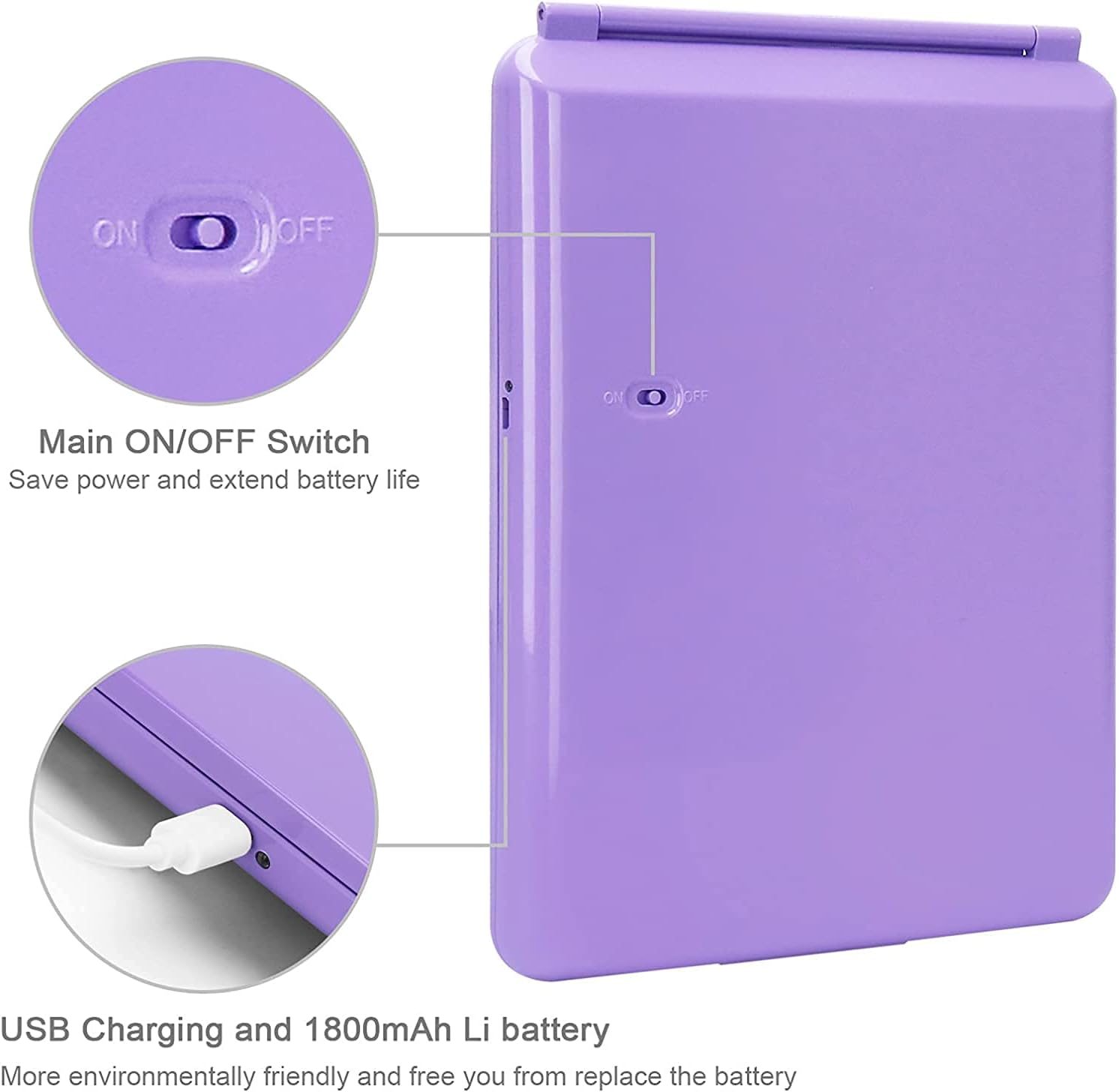 deweisn Folding Lighted Makeup Mirror with 72 LEDs 3 Colors Light Modes USB Rechargable 1800mA Batteries Portable Ultra Thin Compact Vanity Mirror