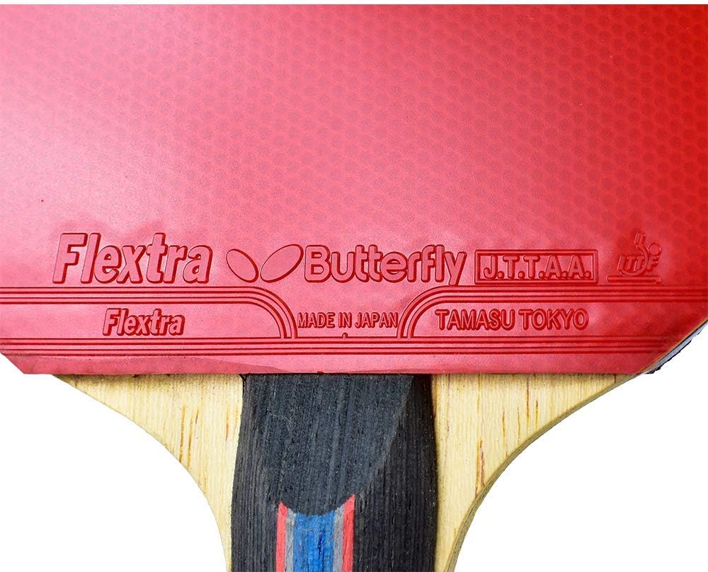 Butterfly B702FL Shakehand Table Tennis Racket | China Series | Powerful Carbon Blade and Rubber Combination with Racket Case | Recommended for
