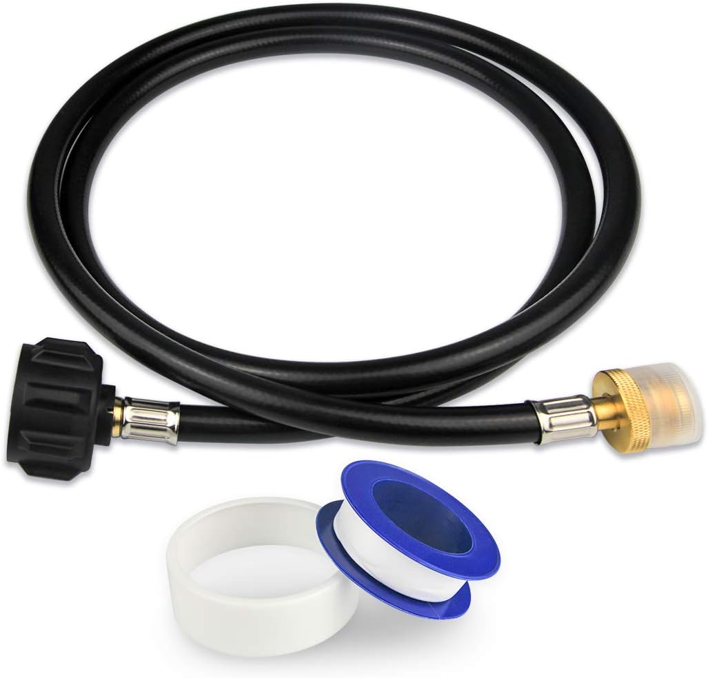 KOMAN 5FT Propane Hose Adapter 1lb to 20lb, Propane Tank Aapter, Converter for Buddy Heaters, Coleman Camping Stove, Weber Q/Blackstone Griddle Grill