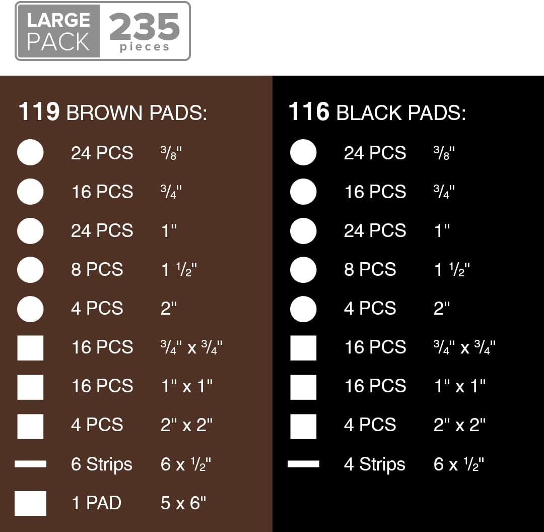 Felt Furniture Pads X-PROTECTOR 133 PCS Premium Furniture Pads - Felt Pads | Furniture Feet Wood Floor Protectors - Protect Your Hardwood & Laminate Flooring! Brown and Beige