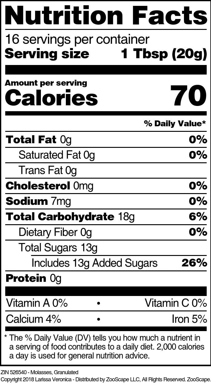 Molasses, Granulated (8 oz, ZIN: 526540)