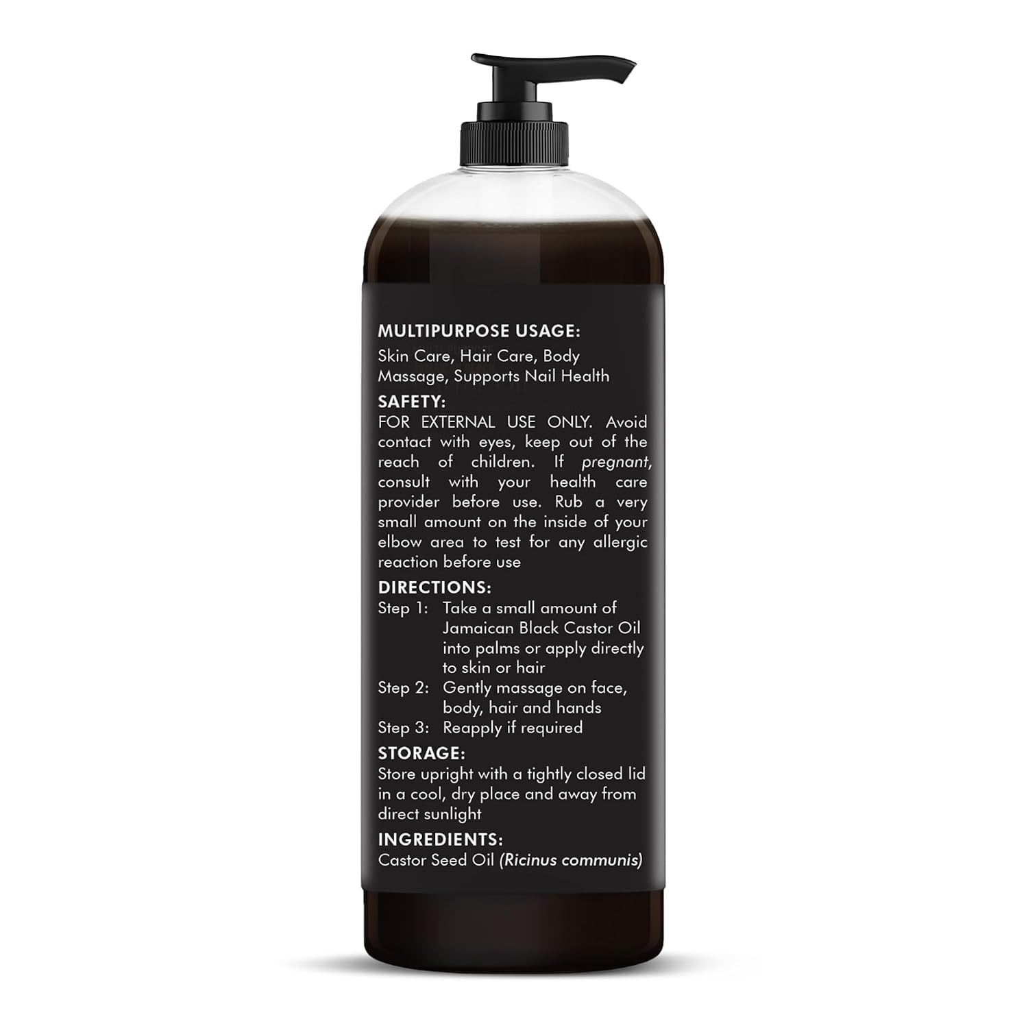 Majestic Pure Jamaican Black Castor Oil, 100% Natural Oil - 16 Fl Oz
