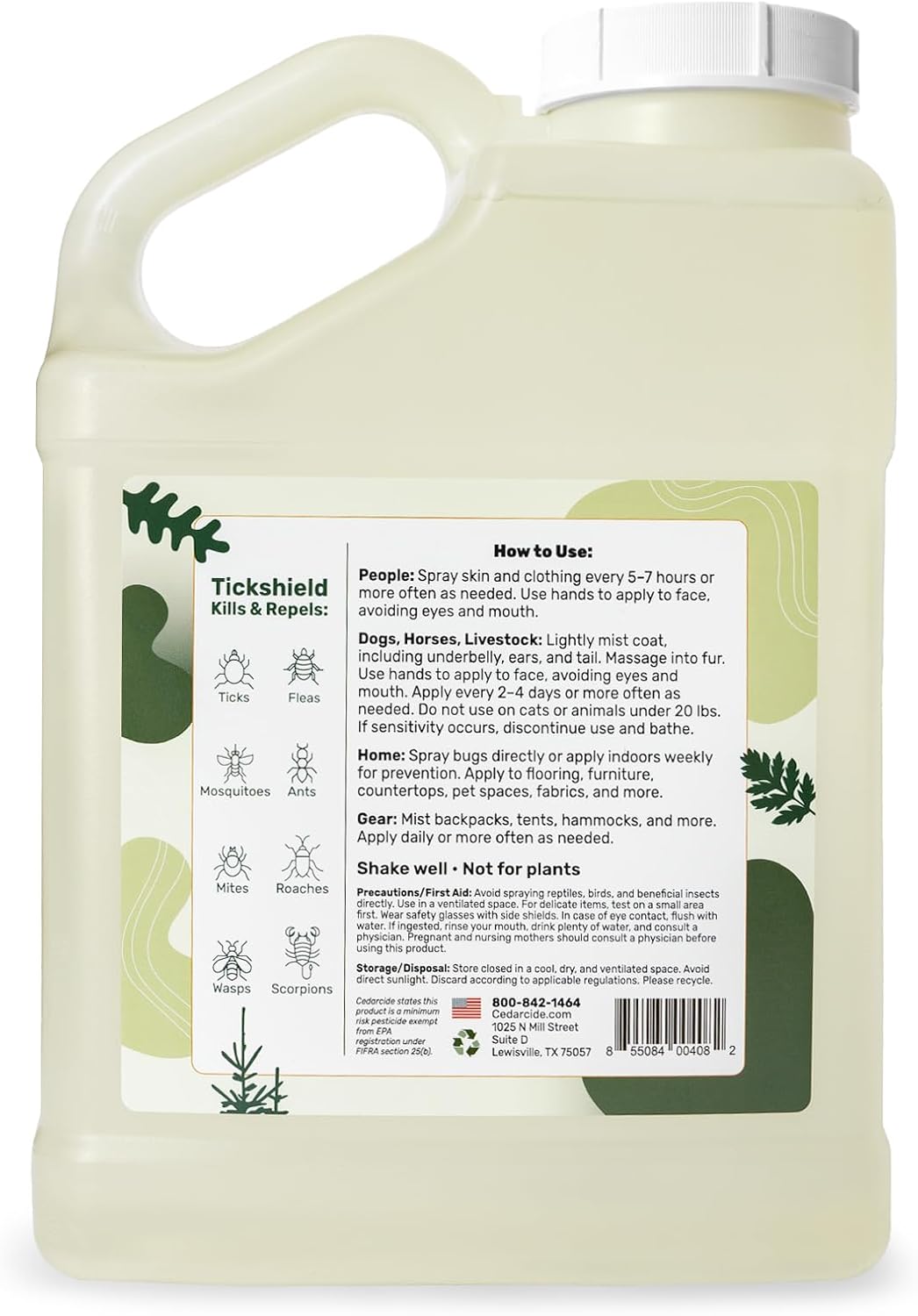 Cedarcide Extra Strength Tickshield | Deep Woods Cedar Oil Tick & Mosquito Repellent Spray for People, Pets, & Indoors | Kills & Repels Fleas, Ticks