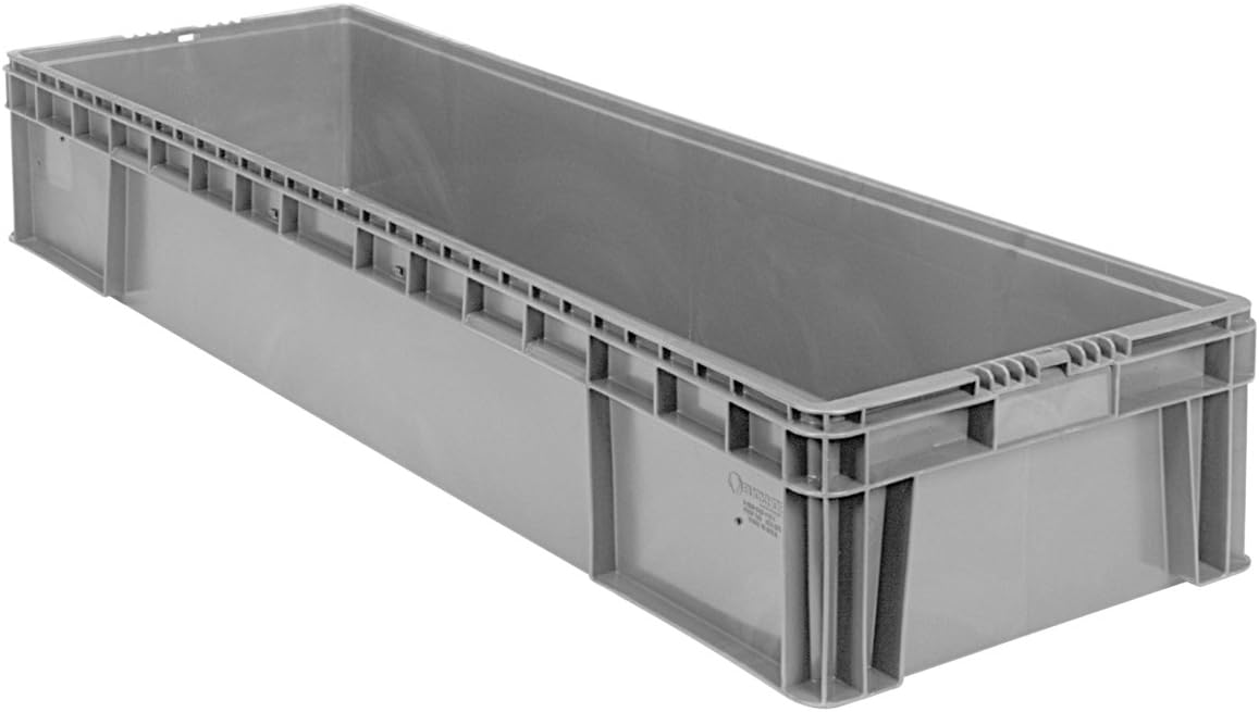 Buckhorn SW3215080201000 Plastic Straight Wall Storage Container Tote, (32-Inch x 15-Inch x 7-1/2-Inch), light grey