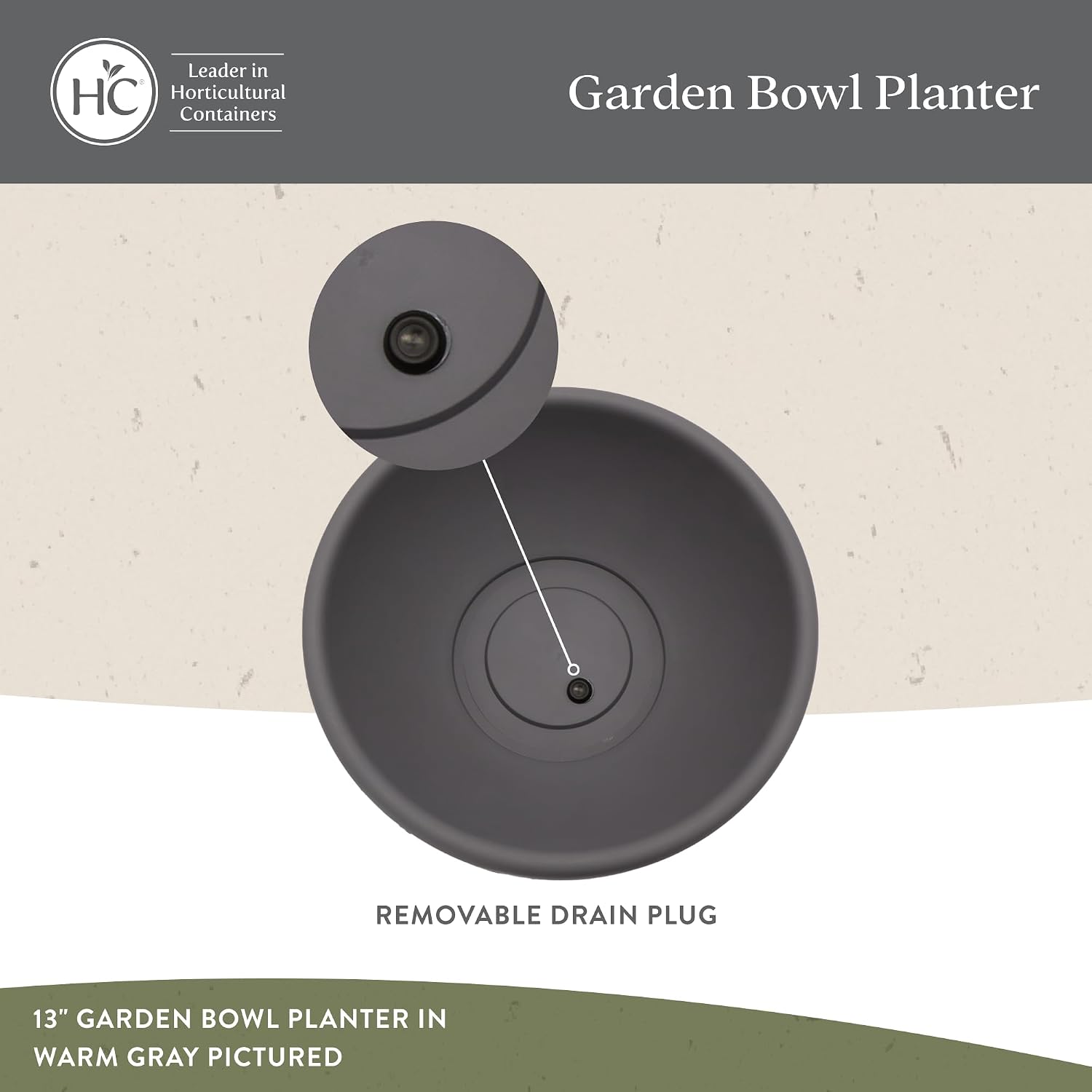 The HC Companies Shallow Planter with Drainage - Contemporary Garden Bowl Planter for Flowers, Herbs & More - Round Succulent Planter Pot for Indoors and Outdoors (20" Clay, Pack of 1)