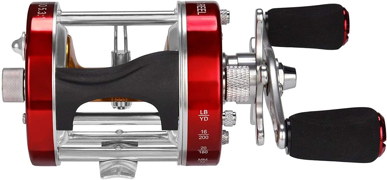 KastKing Rover Round Baitcasting Fishing Reels, Perfect Reel for Catfish | Max Drag: 30 lb, 4+1 BB, 22.8 oz, Reinforced Metal Body, Carbon Fiber Drag System, Oversized Non-Slip TPE Grips