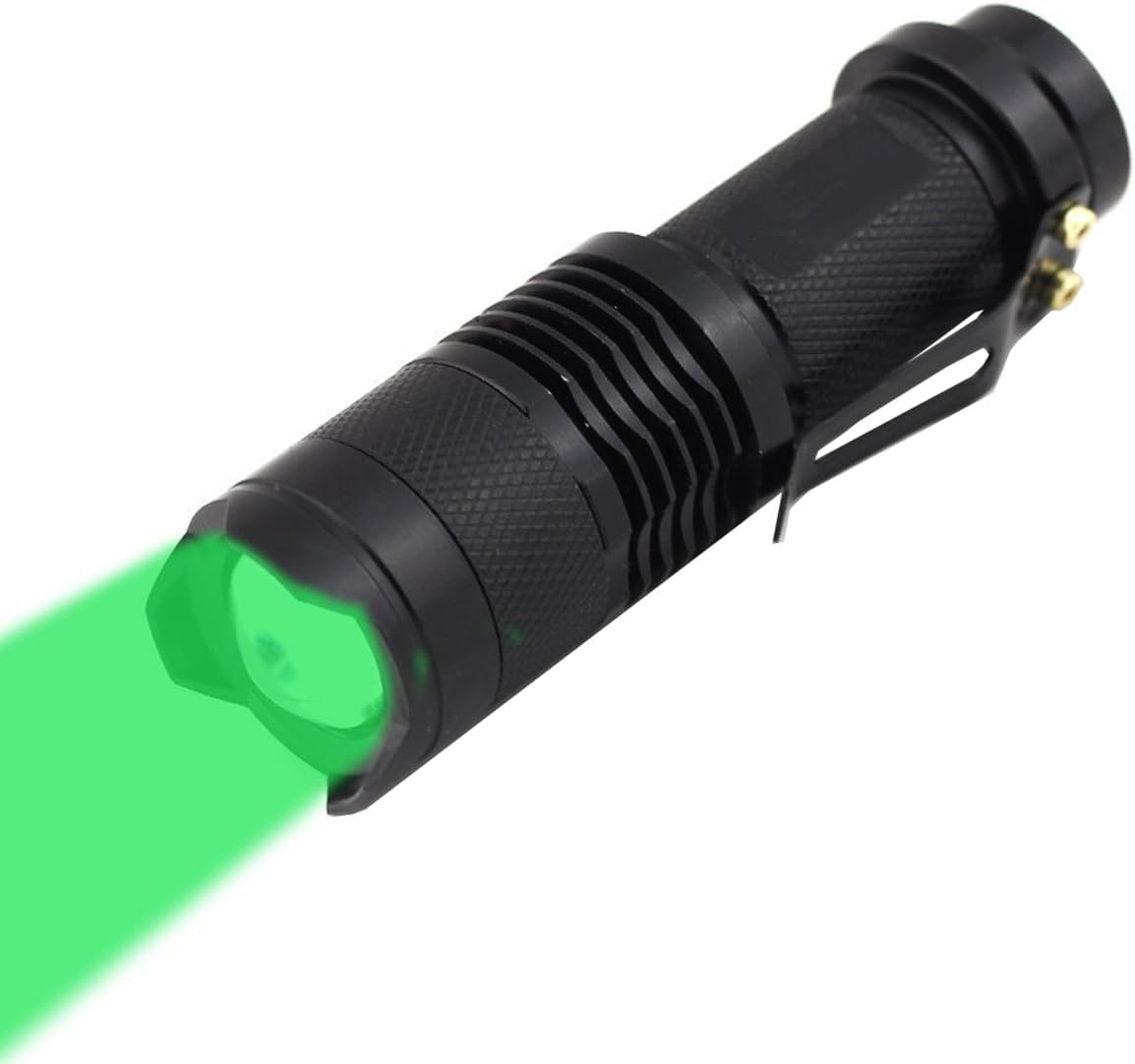 Scalable Blue LED Flashlight 3 Mode Long Range Blue Light Flashlight Torch Night Fishing and Outdoor Activities-Black House