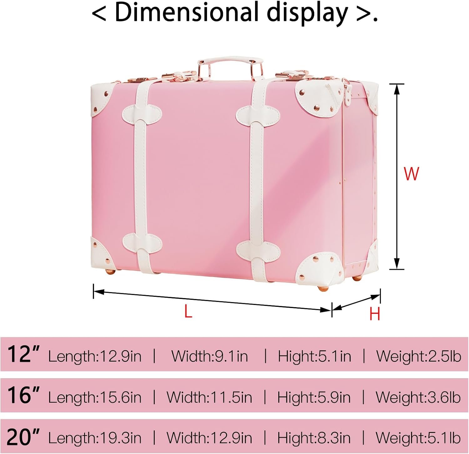 urecity Vintage and Cute Carry-on Overnight Case Non-wheeled Mini Leather Trunk Suitcase with Shoulder Strap