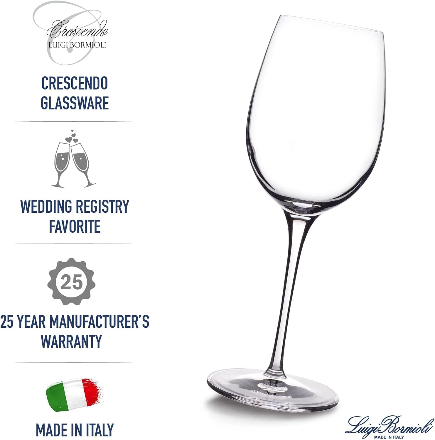 Luigi Bormioli Crescendo Bourgogne Wine Glasses - Clear, Set of 4