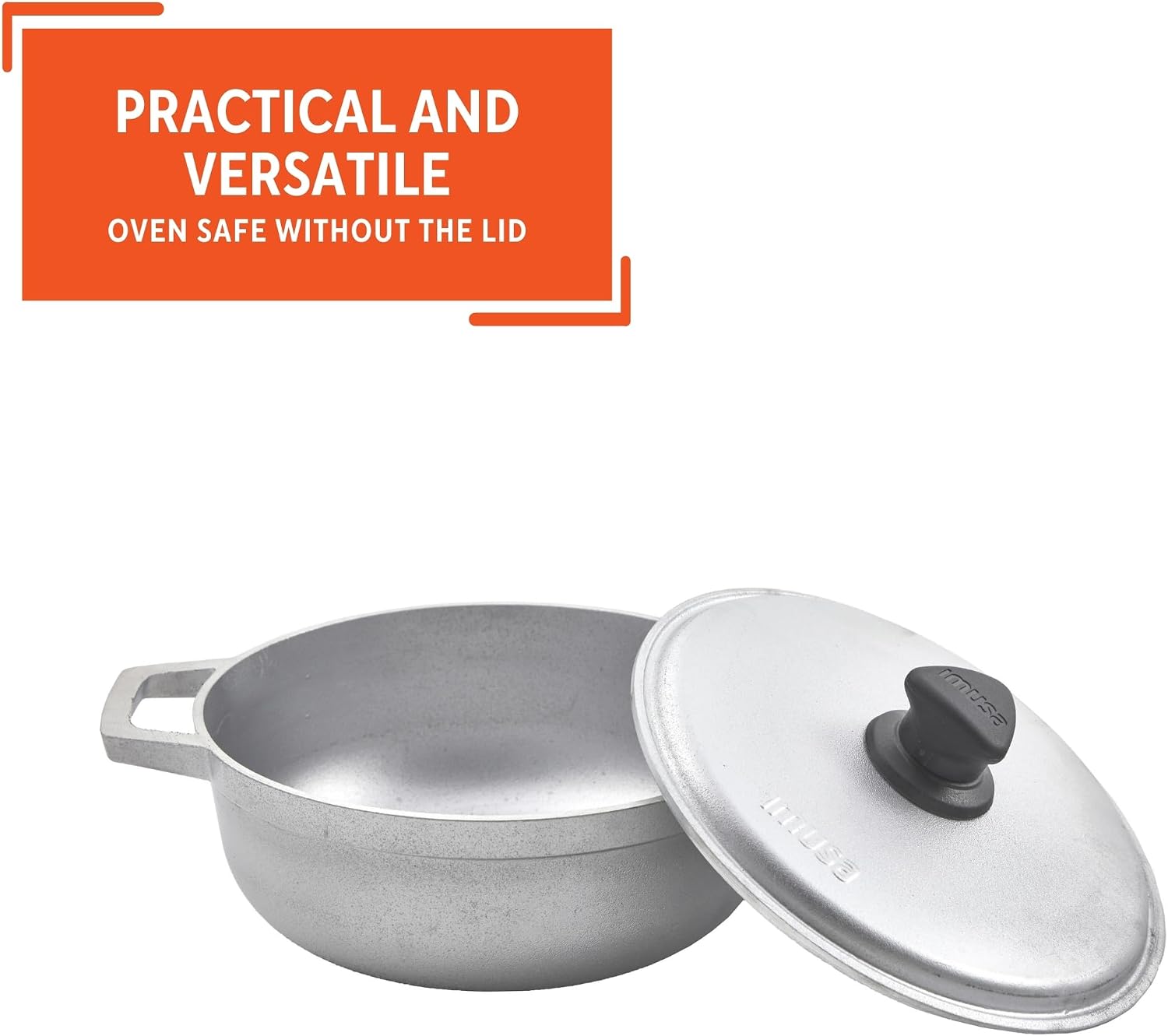 IMUSA USA 11.6Qt Jumbo Traditional Colombian Caldero, 11.6 Quart, Silver | Nonstick Finish, Glass Lid with Easy-Grip Handles, Ideal for Rice and Stews, Great for Family Meals