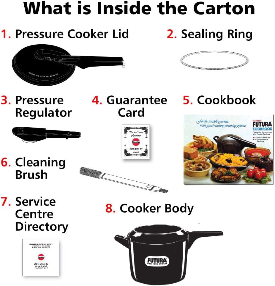 Hawkins Futura Hard Anodised Pressure Cooker, 7-Liter