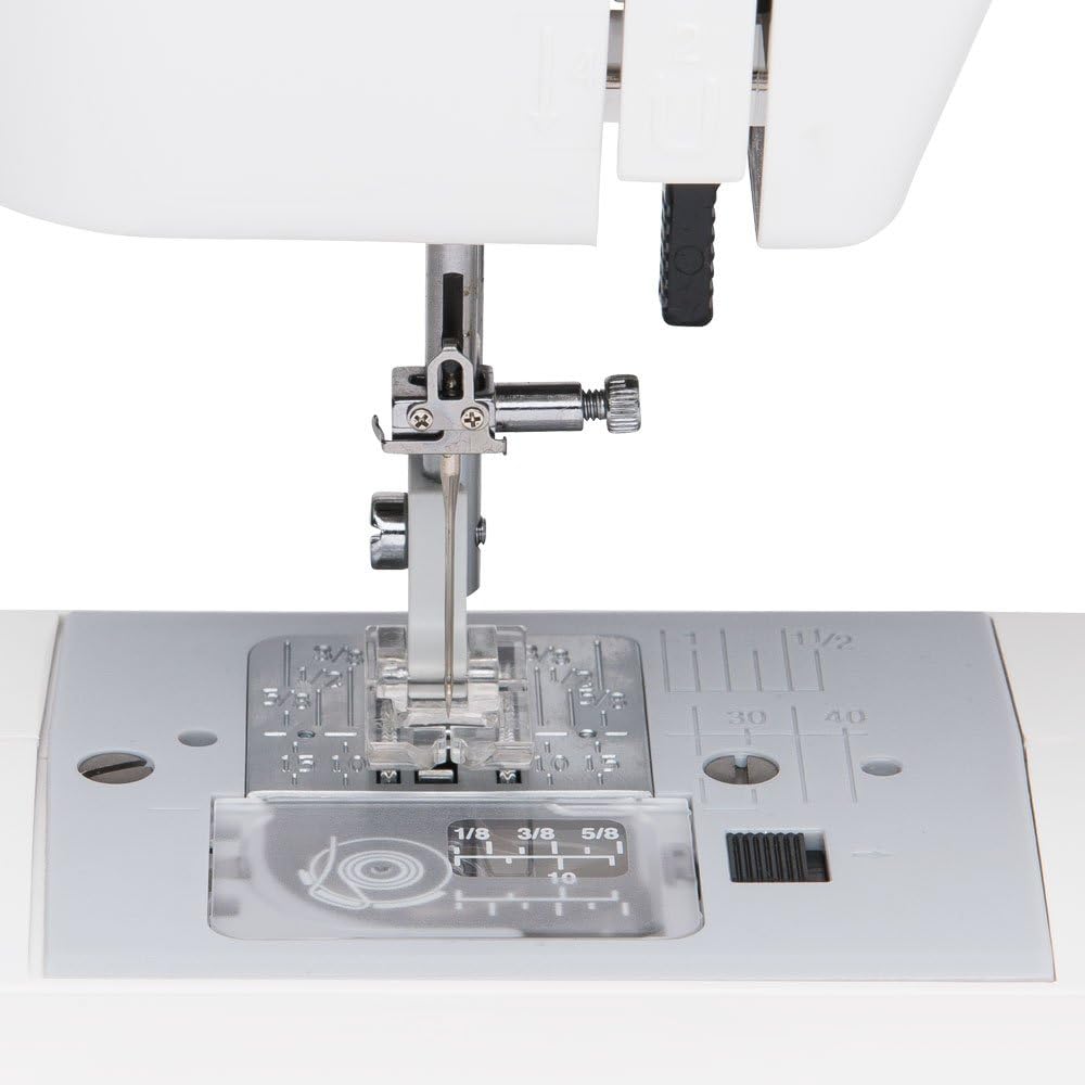 Janome MOD-19 Easy-to-Use Sewing Machine with 19 Stitches, Automatic Needle Threader and 5-Piece Feed Dogs,white