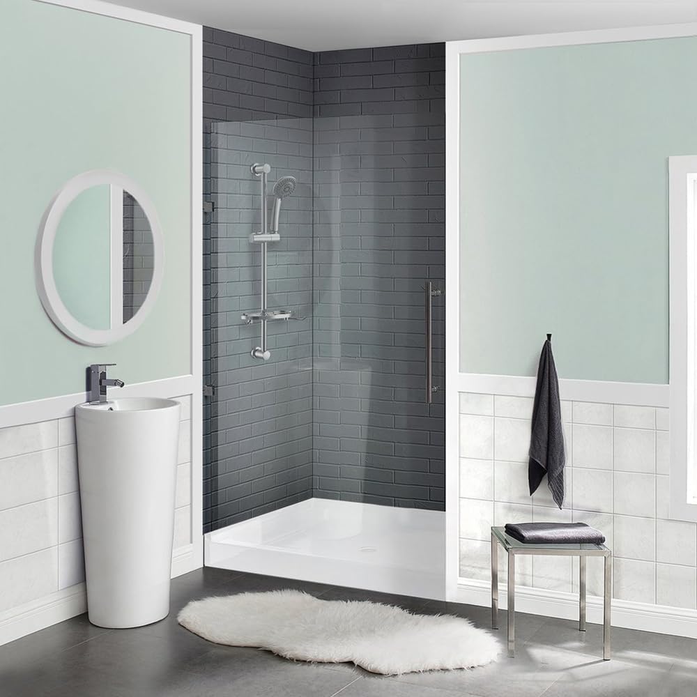 Voltaire 60" x 32" Single-Threshold, Right-Hand Drain, Shower Base in Gray
