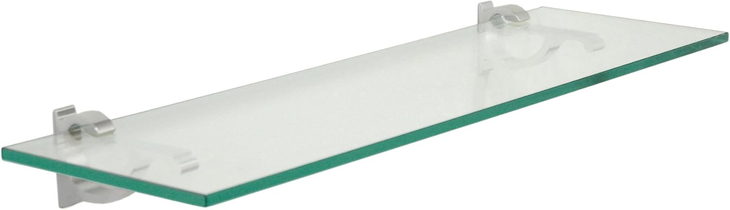 Spancraft 8" x 36" Chrome Floating Glass Shelf