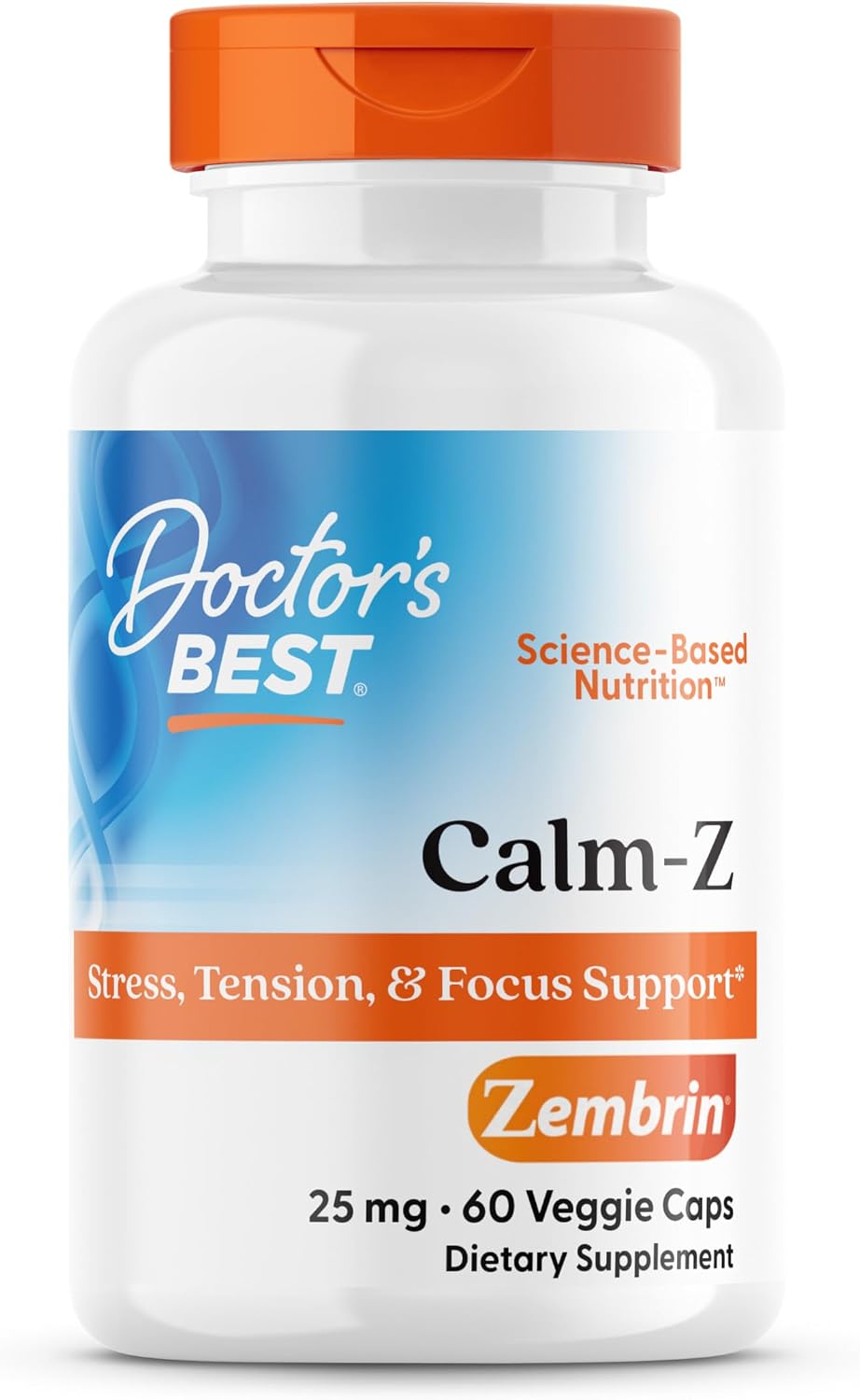 Doctor's Best Calm-Z for Men & Women - Zembrin (Sceletium Tortuosum) Extract Supplement, Calm & Focus Support, Helps Reduce Stress, 25 mg Capsules