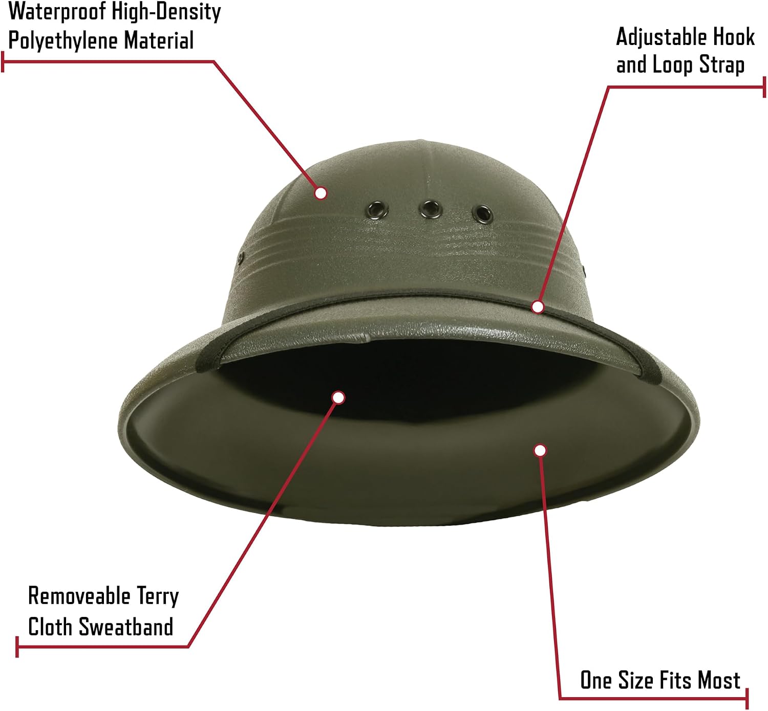 Rothco Pith Helmet - Safari-Style Hat for Sun Protection for Outdoor Adventures