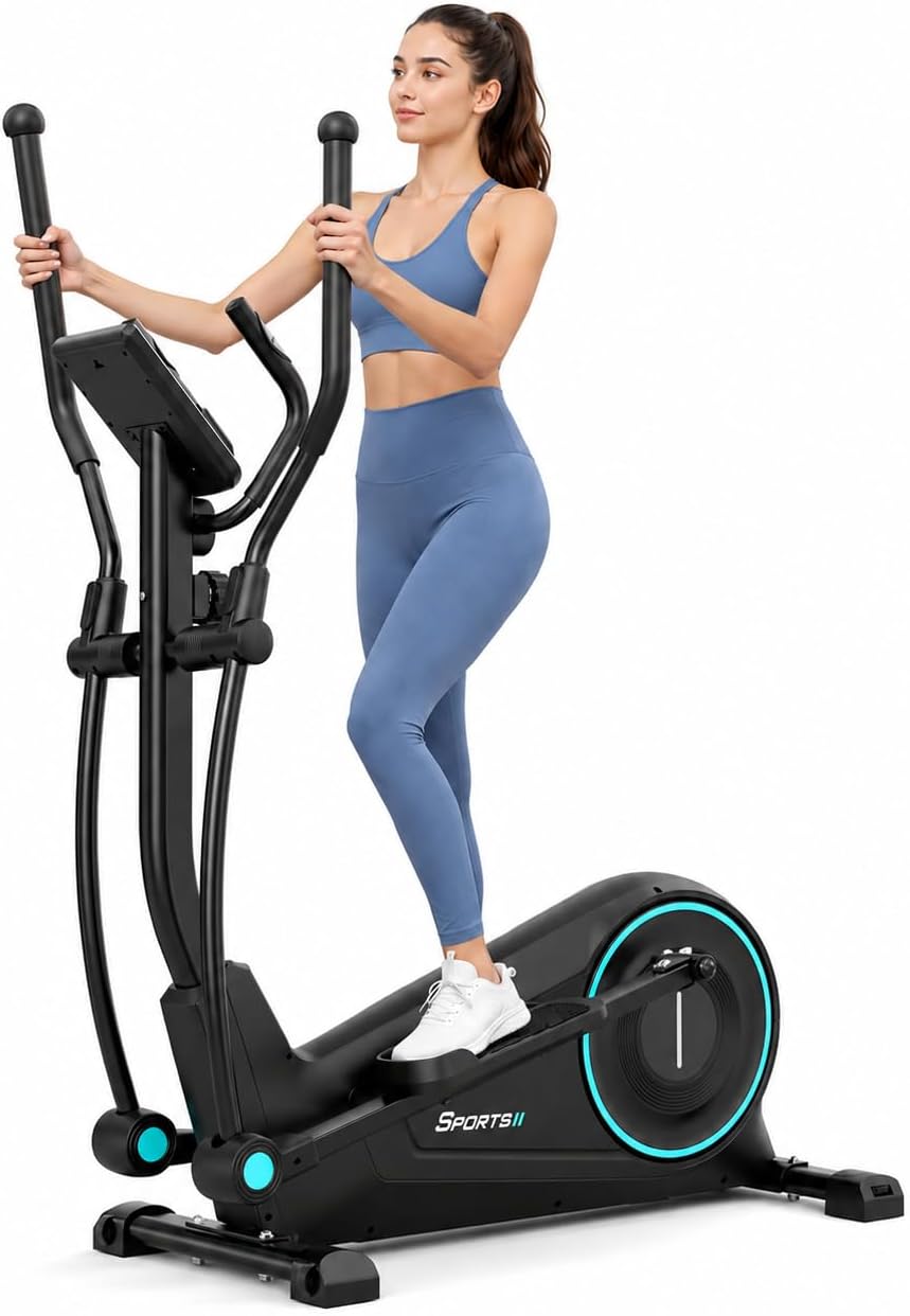 Dripex Elliptical Machine, Hyper-Quiet Magnetic Elliptical for Home | Ultra-Smooth Elliptical Exercise Machine, 15.3" Stride, 16-Level Resistance, 265 LB Capacity, 17.6 LBS Flywheel, Pulse Sensor