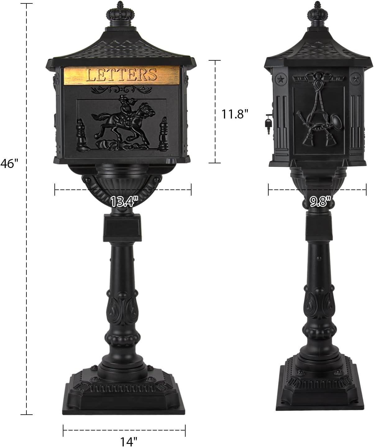 Polar Aurora Mailbox Cast Aluminum Bronze Mail Box Postal Box Security Heavy Duty New
