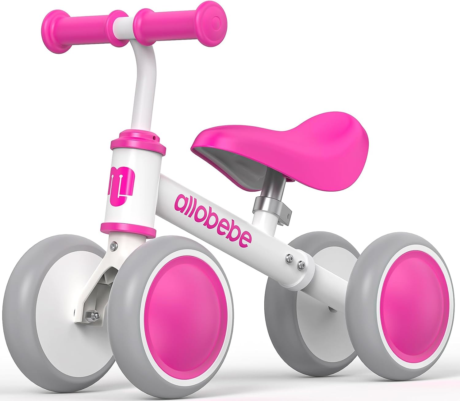 Baby Balance Bike, Cute Toddler Bikes 12-36 Months Gifts for 1 Year Old Girl Bike to Train Baby from Standing to Running with Adjustable Seat Silent & Soft 3 Wheels
