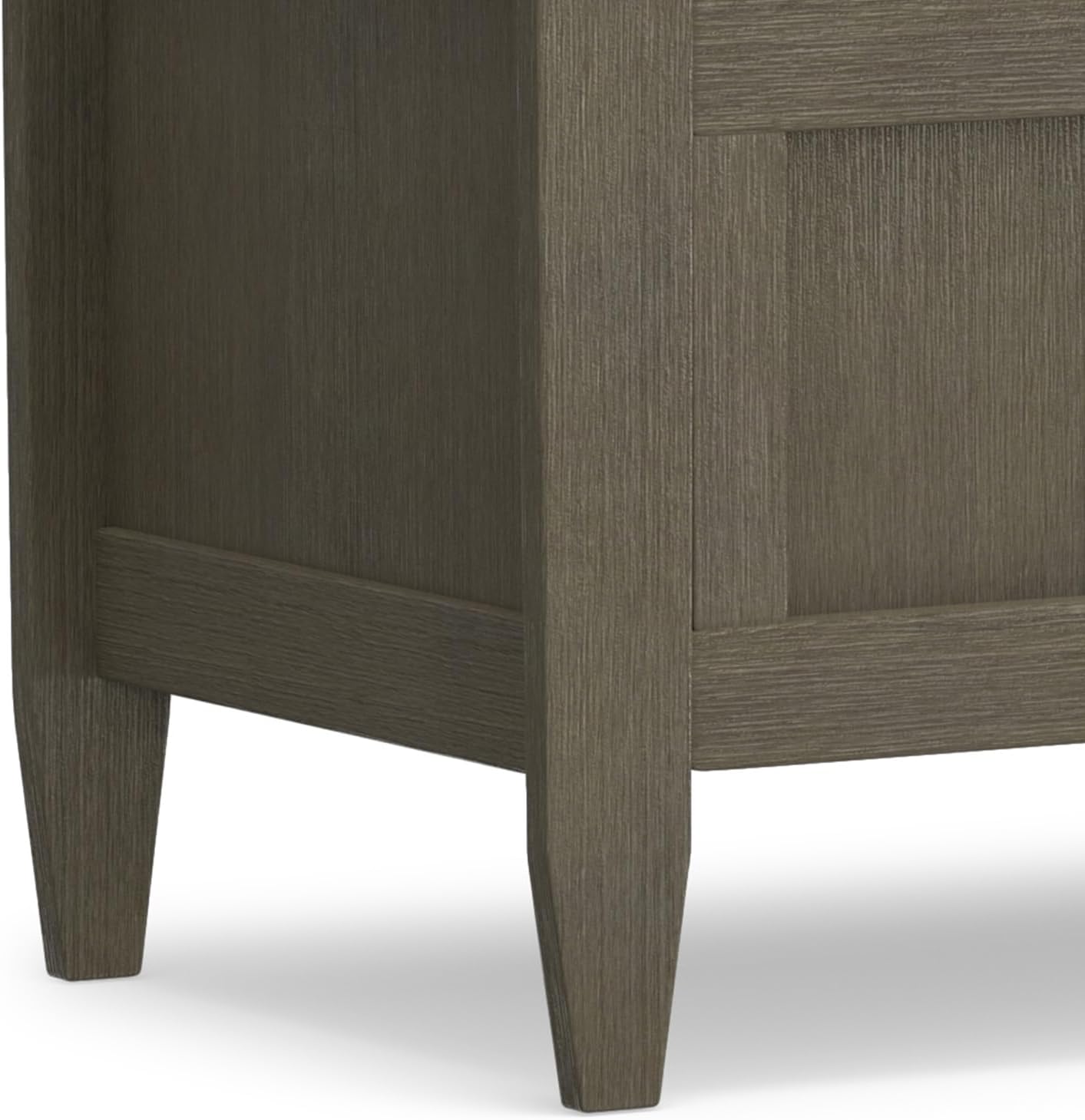 SIMPLIHOME Connaught 30" Wide Solid Wood Storage Bench in Chestnut Brown | Contemporary entryway bench with lift-up lid and hidden storage; mudroom, hallway, foyer, or shoe bench.