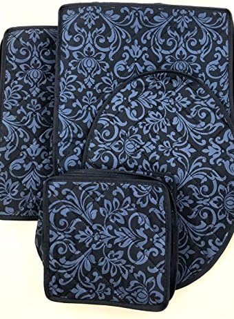 8-Piece Storage Containers Set – China, Navy, Quilted, Stackable Dish & Plate Protectors – Glass & Dinnerware Organizer Lids – Kitchen Storage for Meal, Tupperware, Glass Containers & Food Storage