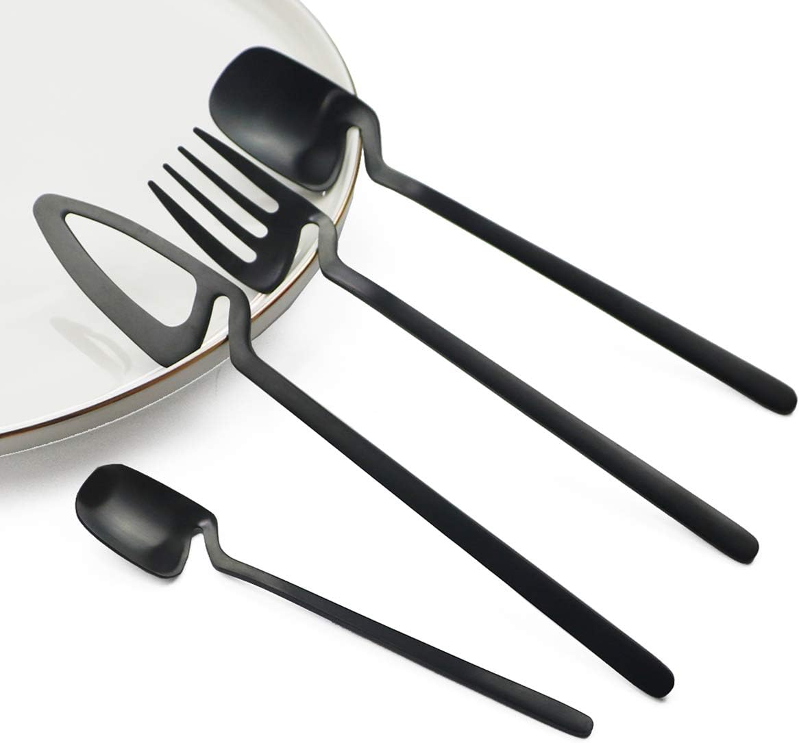 JASHII Hangable Silverware Set, Matte Rainbow Flatware Cutlery Set Service for 2