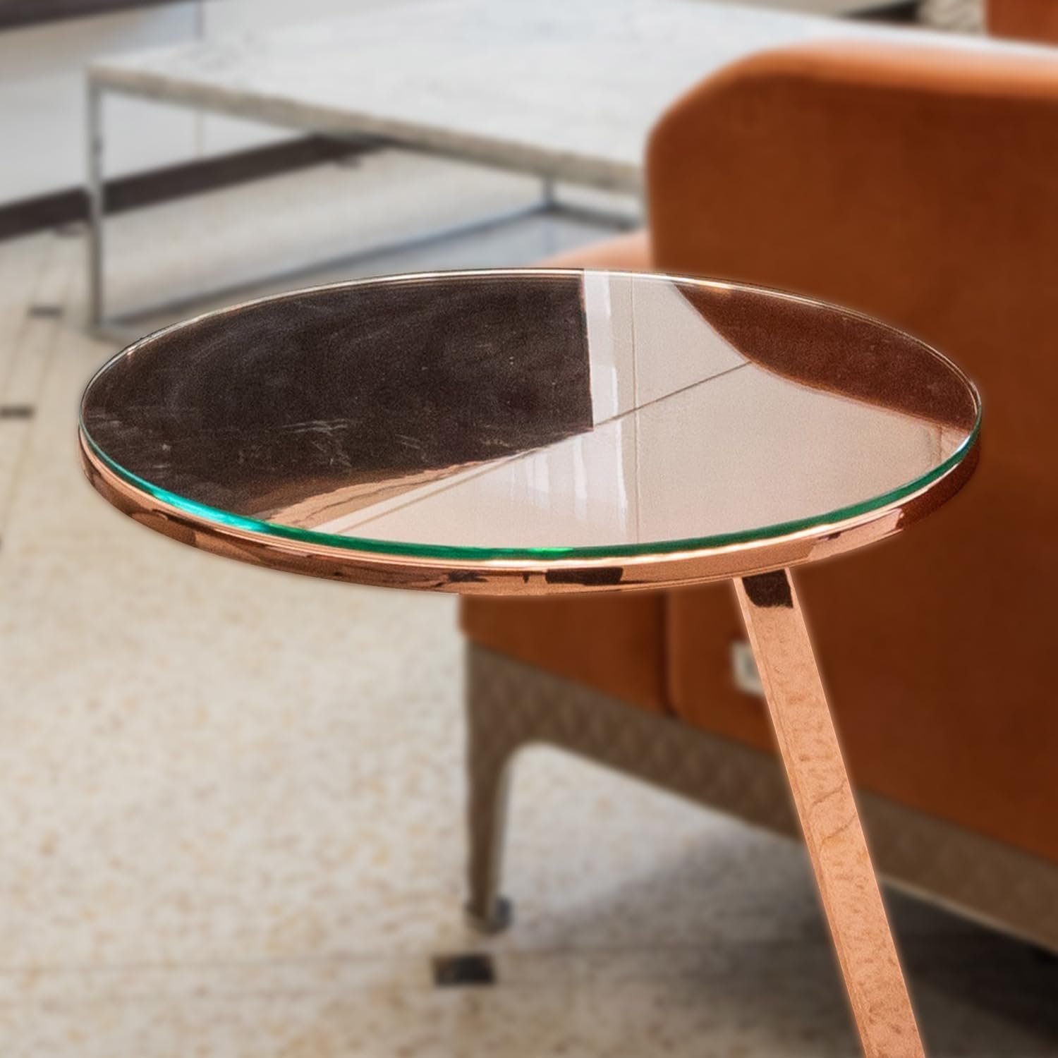 22 Inch Round Tempered Beveled Polished Edge Glass Table Top -1/2” Thick Round Glass Table Top–Heavy Duty, Dining, Coffee, and Office Tables by Fab Glass and Mirror