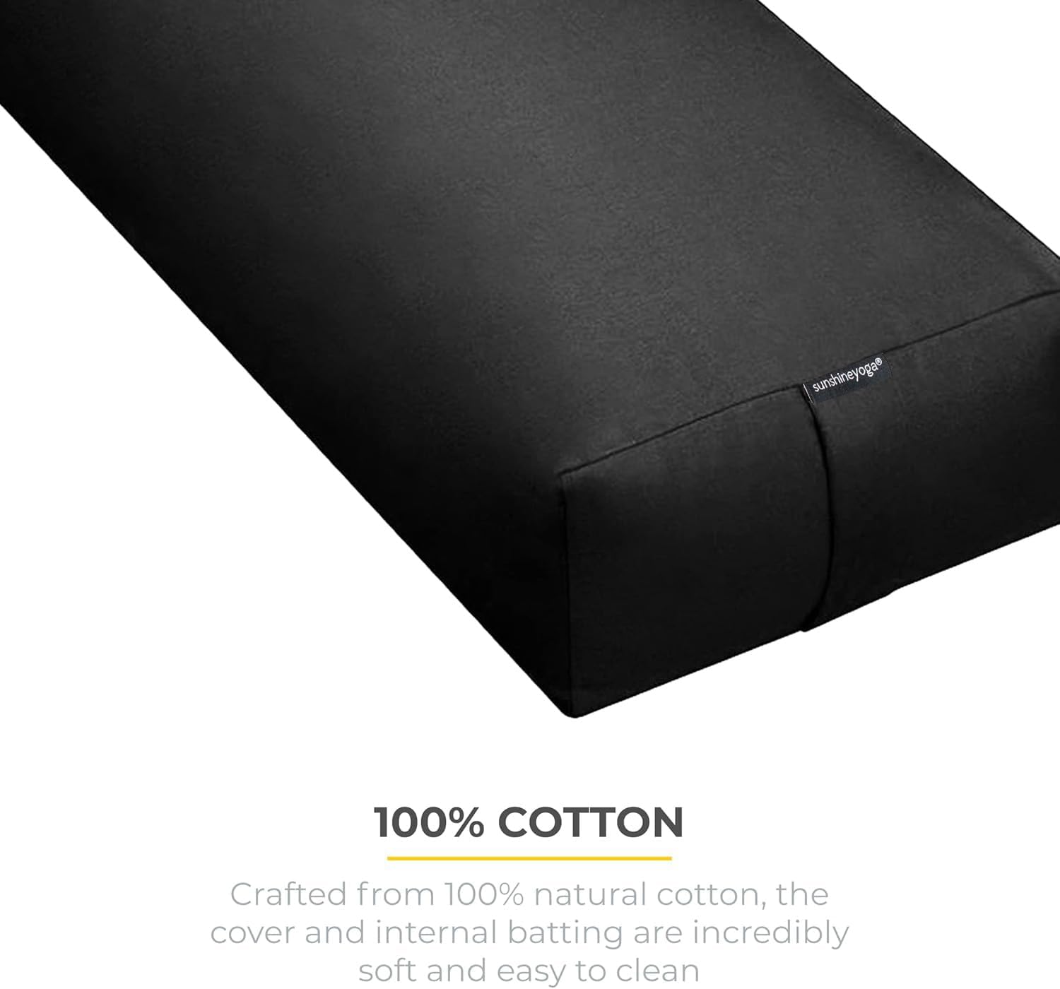 Firm Large Yoga Bolster, 24x12x6in