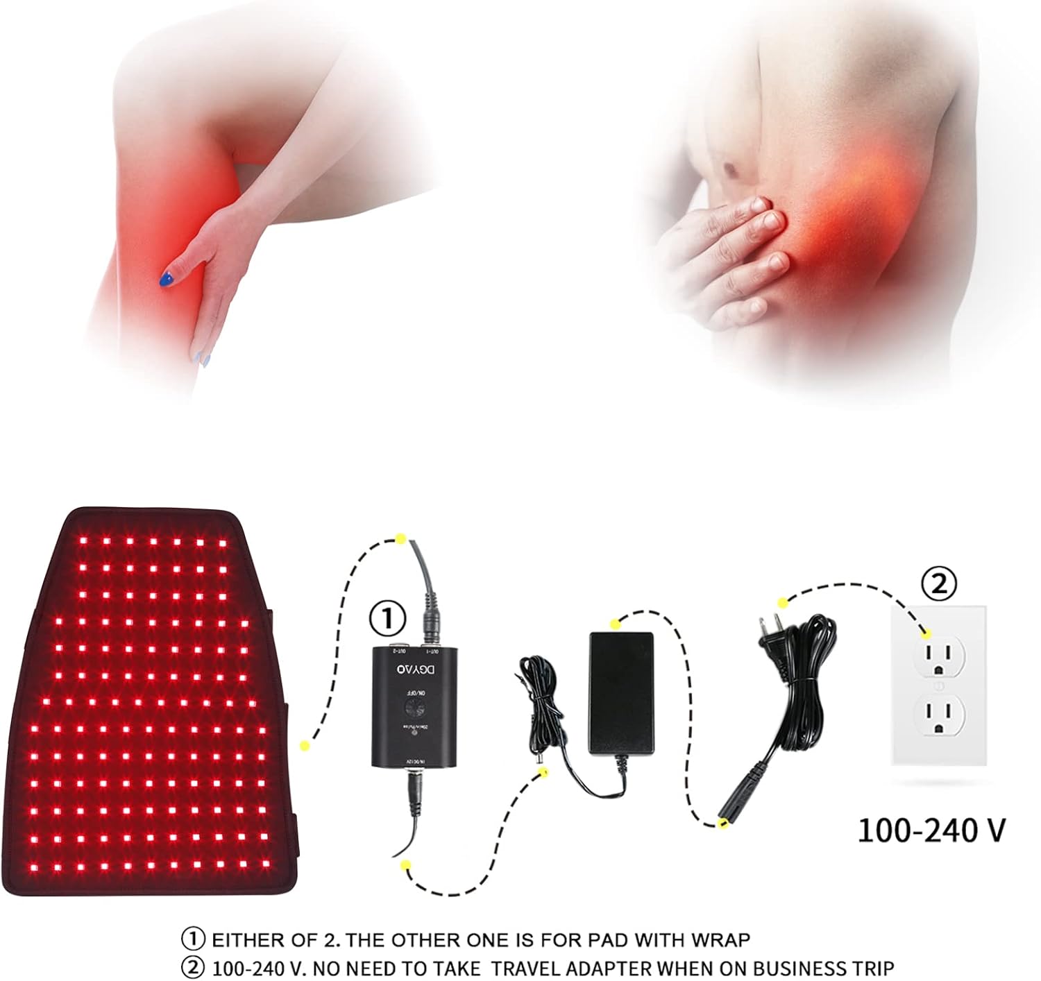 DGXINJUN Red Light Therapy Device for Body Calf Arm Pain Relief Near Infrared Light Therapy 850nm LED Muscle Wrap for Leg Home Use Nerve Damage Deep