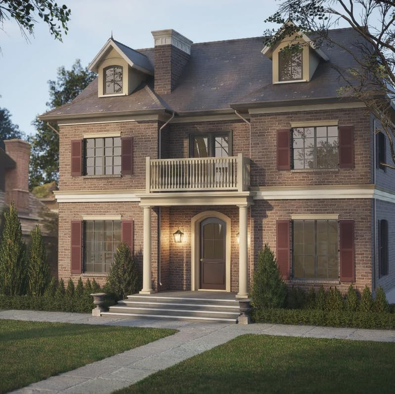 Homeside Open Louver Vinyl Shutters (1 Pair) 14-1/2in. x 43in. - 022 Chocolate - Premium Exterior Vinyl | Classic Slatted Design | Fade-Resistant