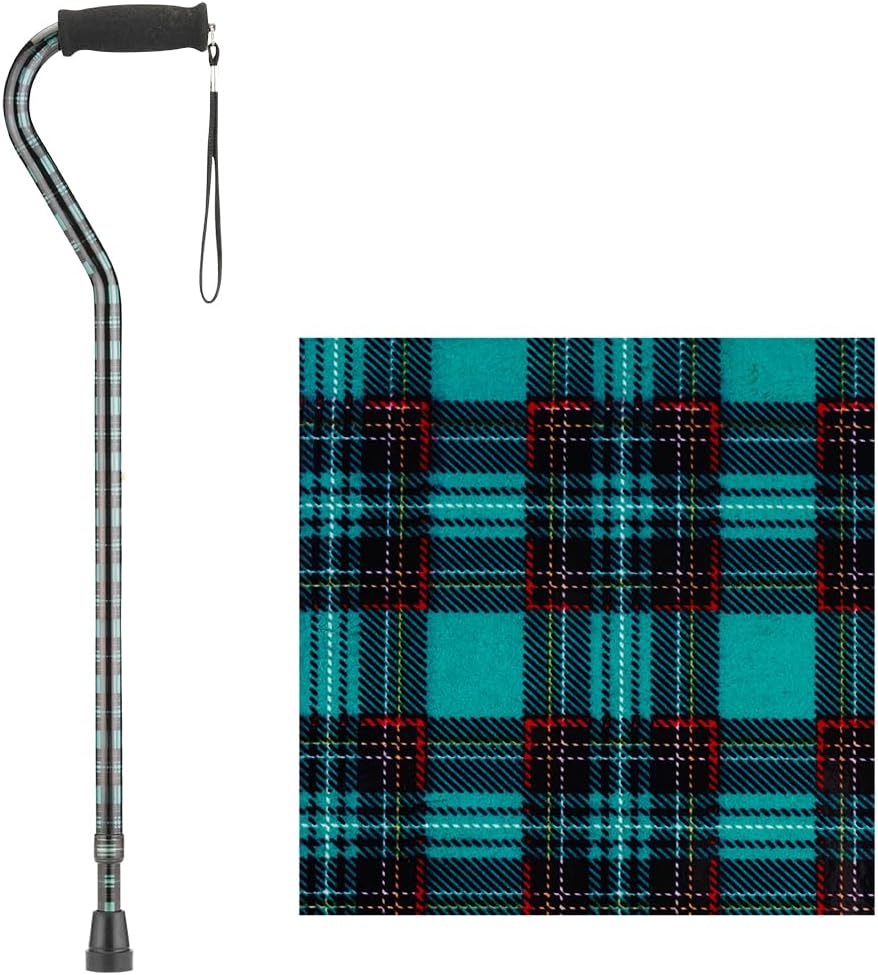 NOVA Designer Walking Cane with Offset Handle, Lightweight Adjustable Walking Stick with Carrying Strap, “Maui Flowers” Design