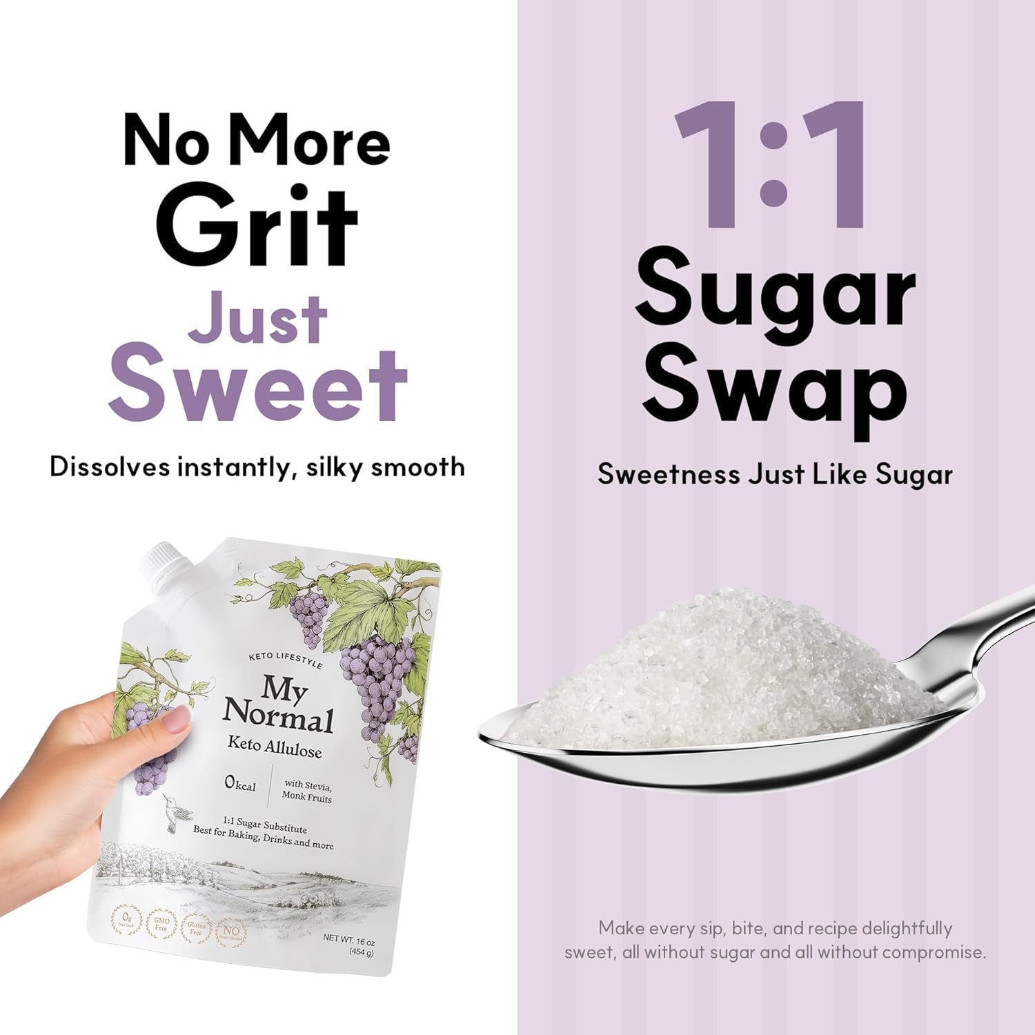 My Normal Keto Allulose Syrup - 1:1 Sugar Substitute, Zero Calorie 17.10 oz