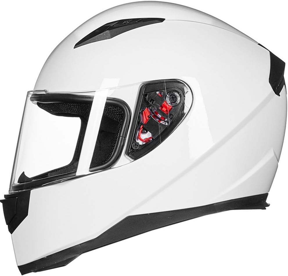 ILM Full Face Motorcycle Street Bike Helmet with Removable Winter Neck Scarf + 2 Visors DOT Model ILM-313