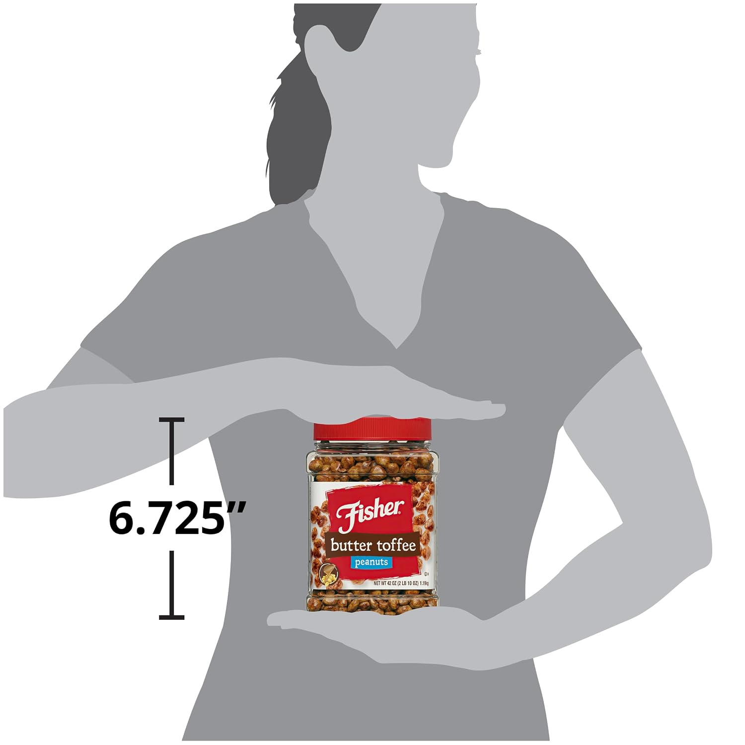 Fisher Snack Butter Toffee Peanuts, 42 Ounces (Pack of 1), No Artificial Colors or Flavors, 100% Recyclable