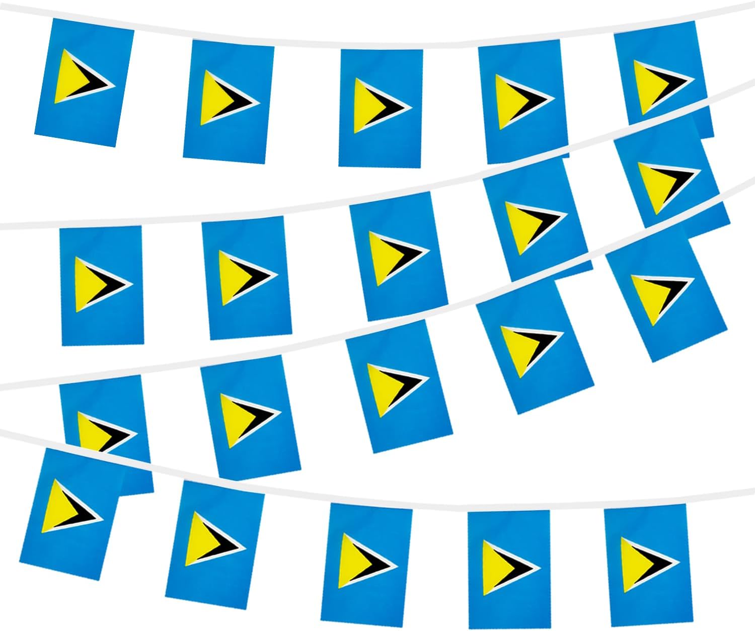 Nicaragua String Flags Banner Mini Small Nicaraguans Flag Bunting Patriotic Hanging Decor,National Holiday, Sports Game, Fiesta & Themed Party,18 Feet 20 Flags