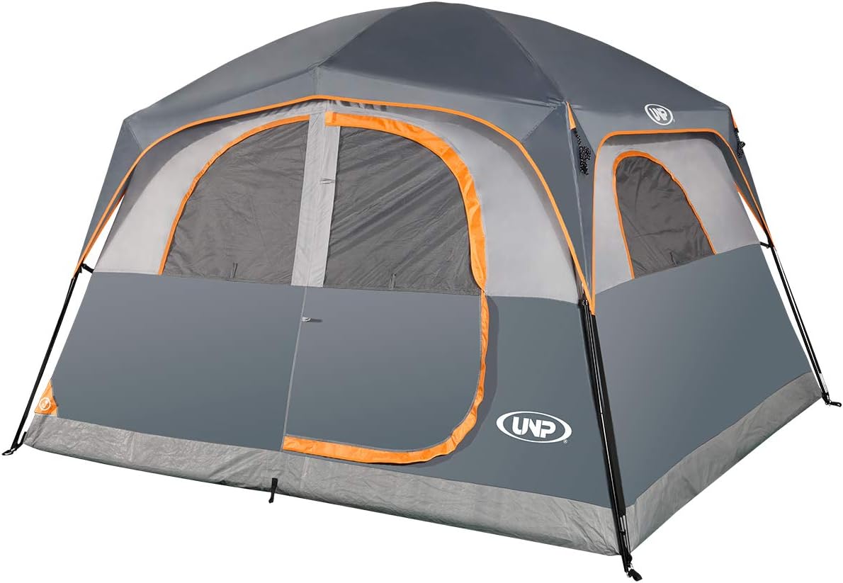 UNP 6 Person Tents for Camping Waterproof Family Cabin Tent with Rainfly