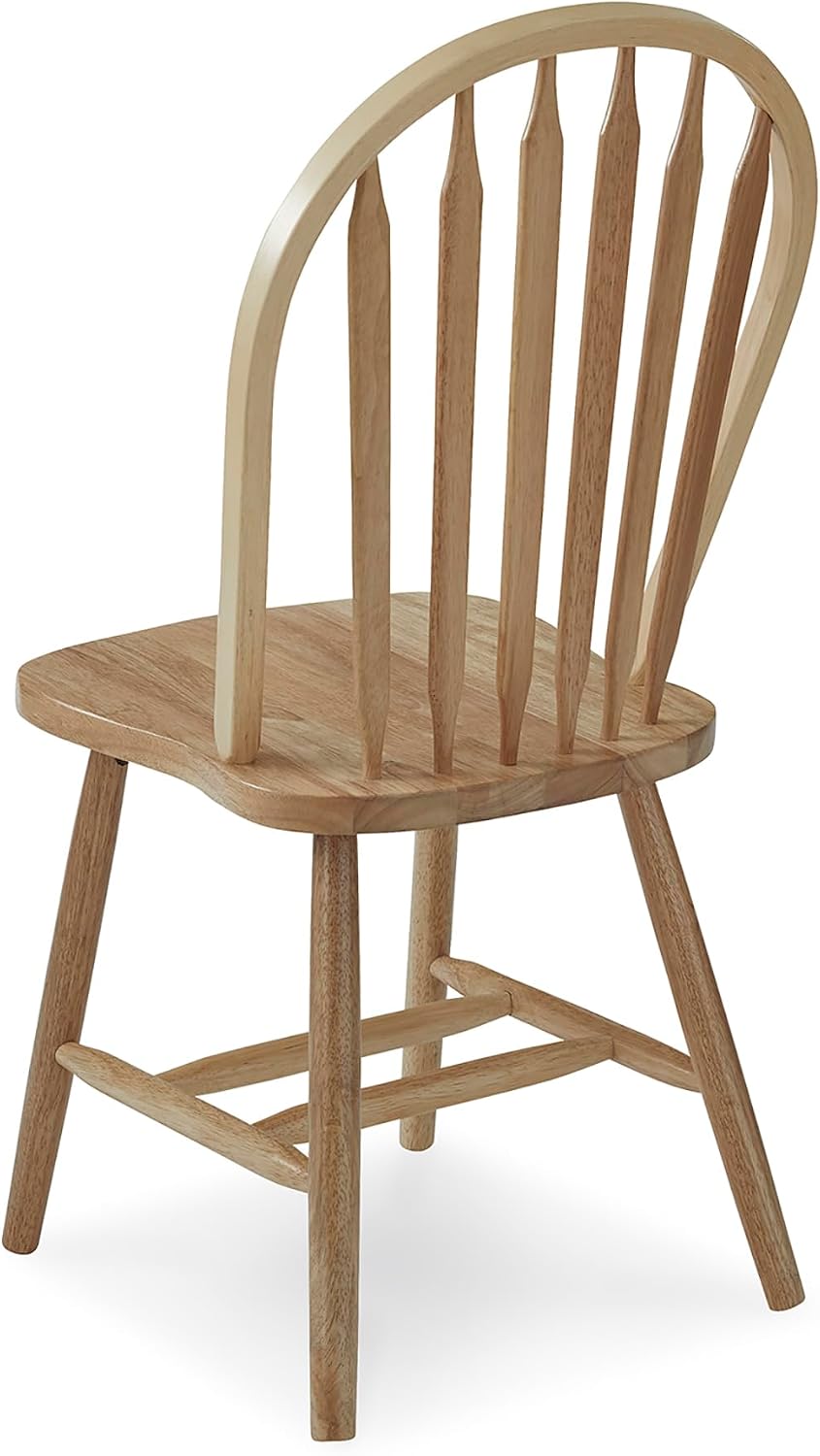 IC International Concepts Solid Wood Windsor ArrowBack Chair, Unfinished