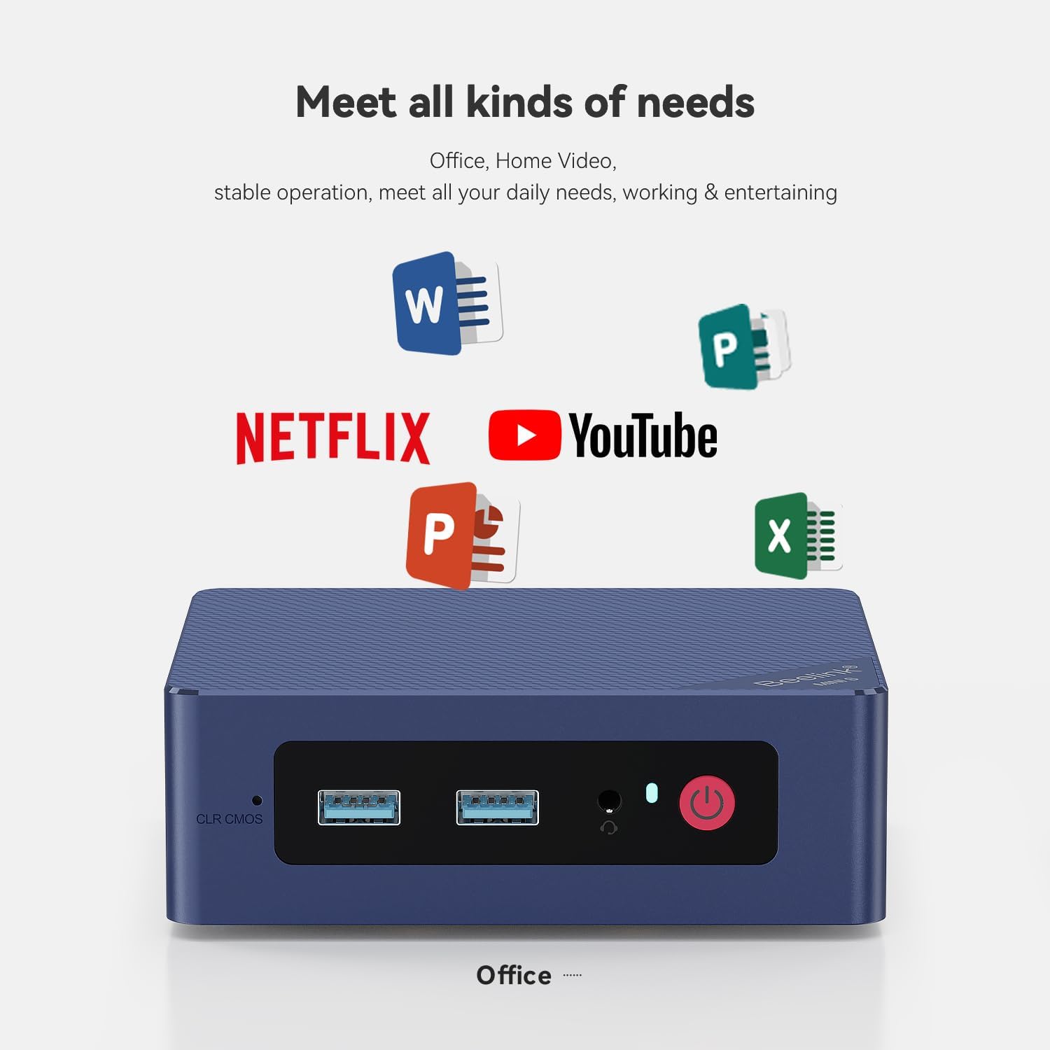 Beelink Mini PC, MINI S12 Intel Lake N95 4C/4T, 8GB DDR4 RAM 256GB SSD