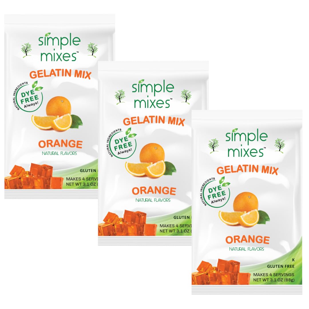 Simple Mixes Natural Gelatin Dessert, Lime, Kosher, 6 Pack of 3.1 oz each