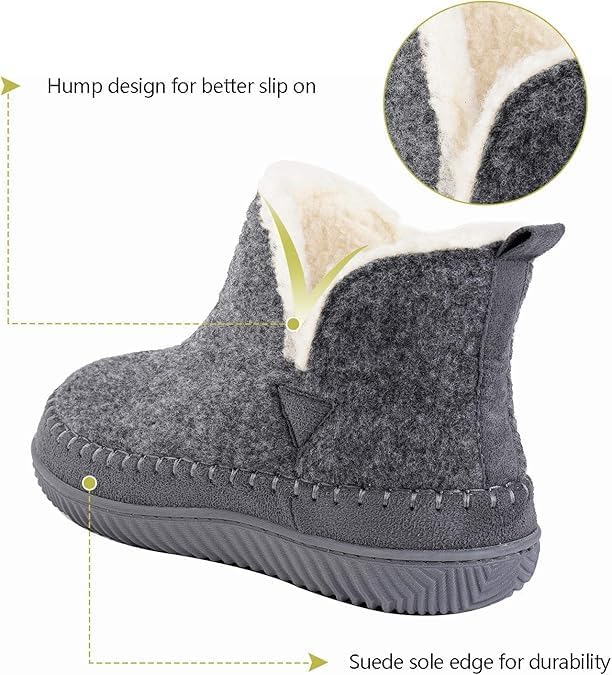 Zizor Women's Moccasin Bootie Slippers, Memory Foam House Shoes