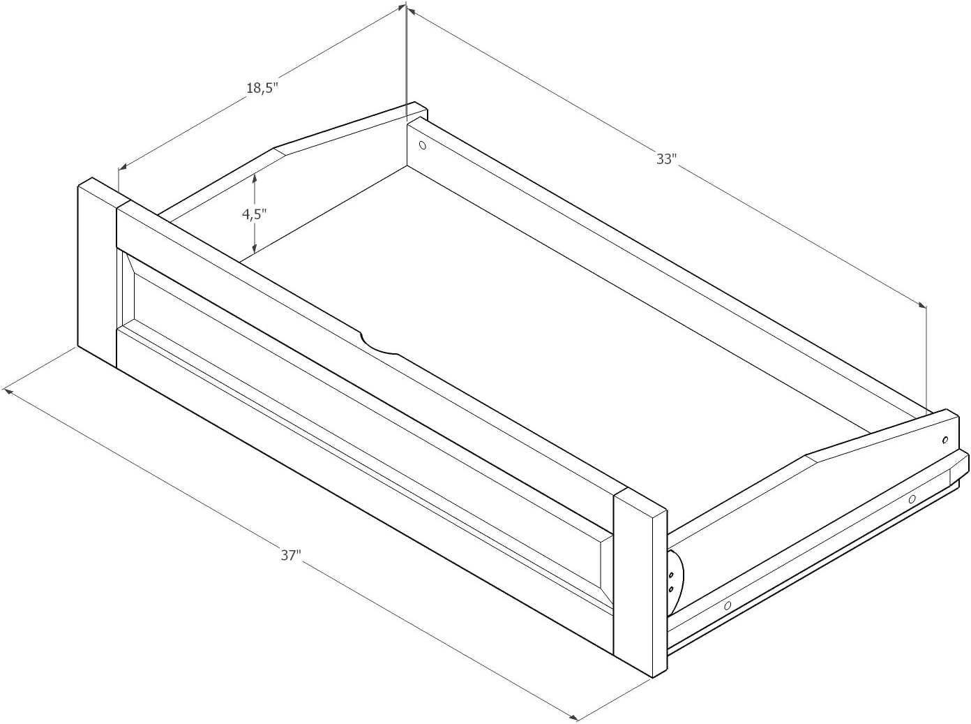 Kodiak Futons Monterey Futon Frame, No Drawers, Barbados