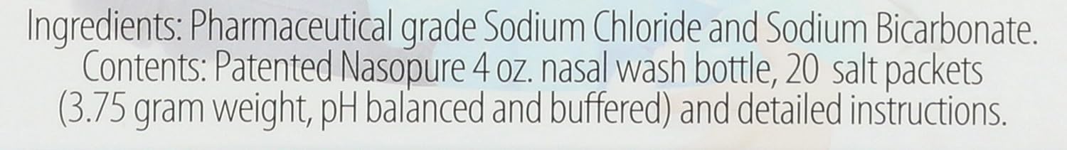 Nasopure Nasal Wash, Little Squirt Kit, “The Nicer Neti Pot” Sinus Wash Kit, Comfortable Nasal Rinse Bottle & 20 Salt Packets
