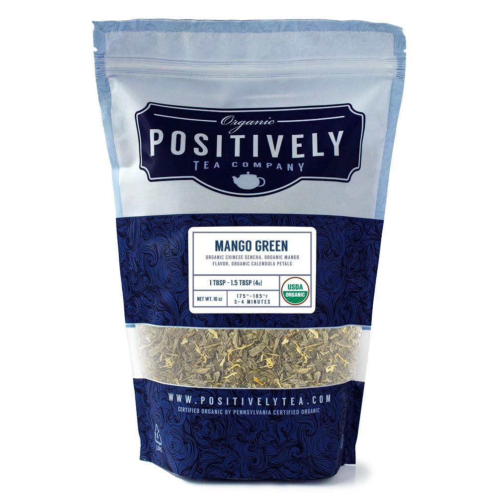 Organic Positively Tea Company, Pinhead Gunpowder Green Tea, Loose Leaf, 16 Ounce