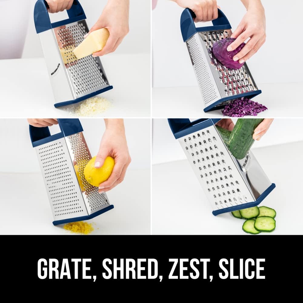 GORILLA GRIP® XL 4-Sided Stainless Steel BPA-Free Cheese Grater, Black