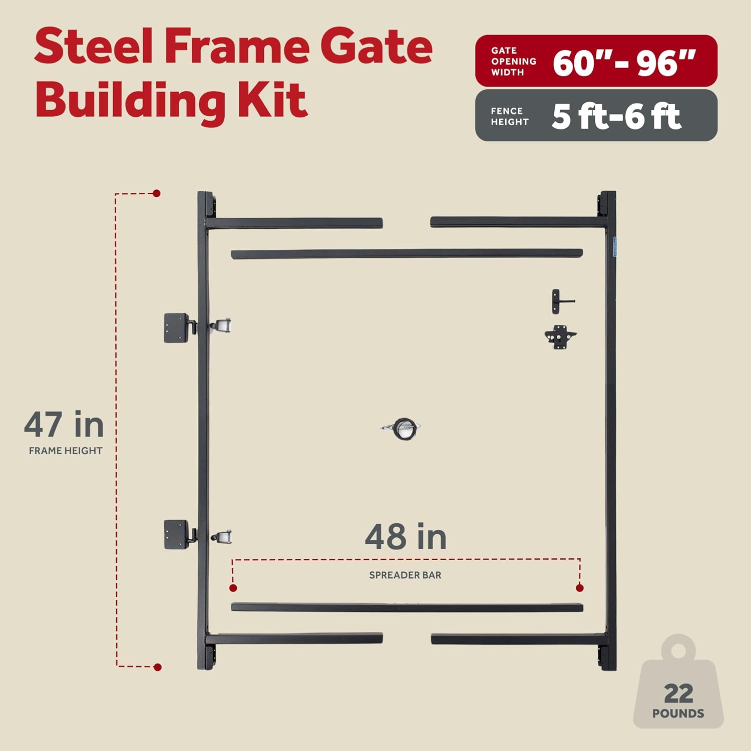 Adjust-A-Gate 2-Pack Anti-Sag Original Wide Width Full-Frame Gate Kit, Fits 60-90" Opening