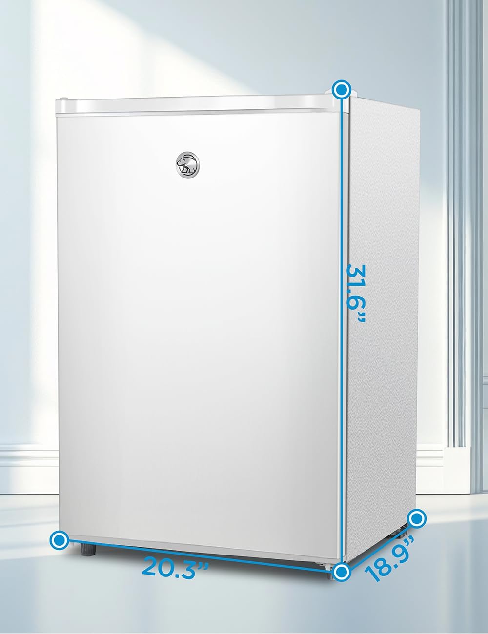 Commercial Cool Upright Freezer, Stand Up Freezer 5 Cu Ft with Reversible Door, White