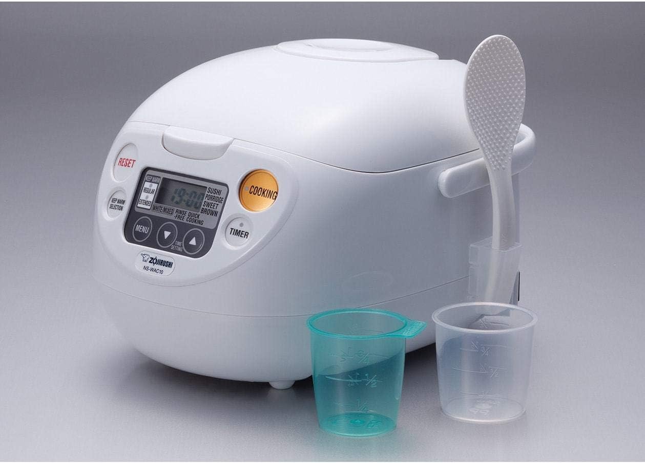 Zojirushi Micom Rice Cooker and Warmer (10-Cup/Cool White) | Fuzzy logic, LCD controls