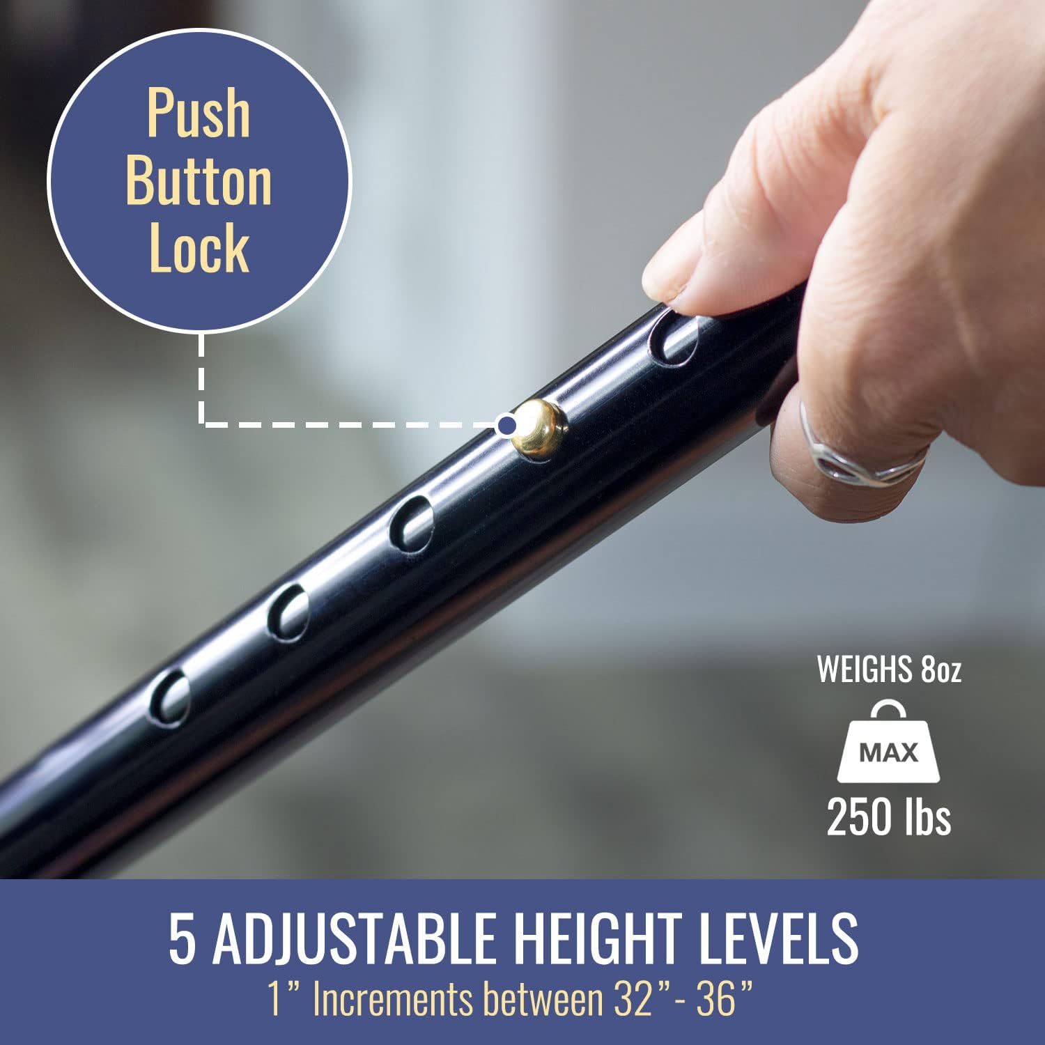 DMI Adjustable Folding Cane with Ergonomic Handle, Lightweight, Sturdy and Support up to 250 pounds, Great for Travel, Walking Stick, Bronze