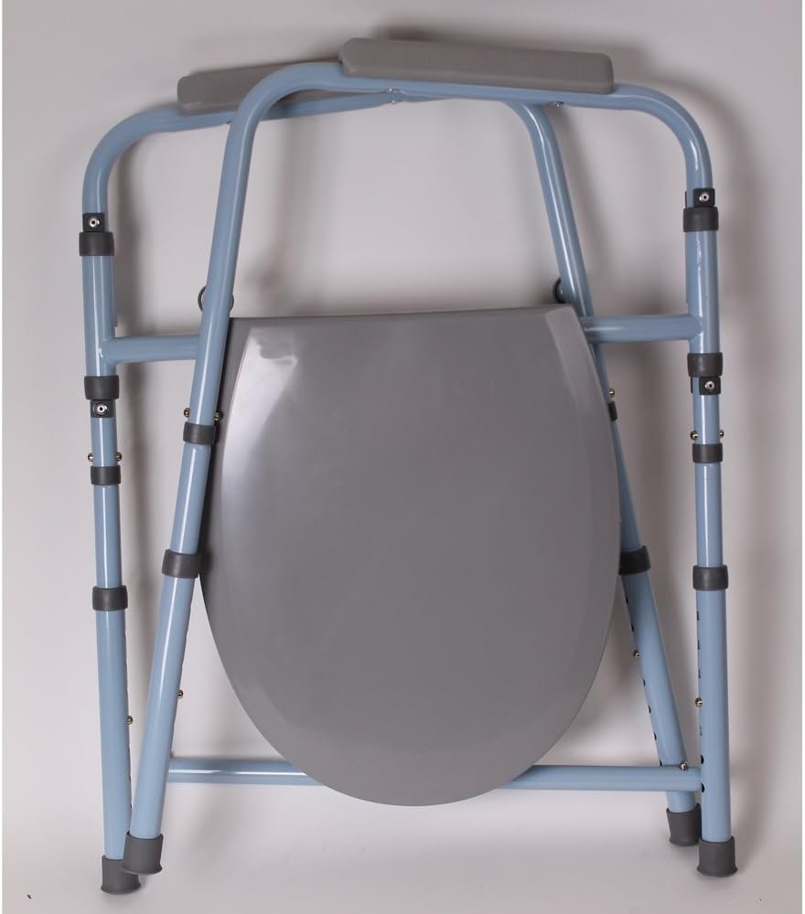 Carex 3-in-1 Folding Bedside Commode and Raised Toilet Seat, Portable Toilet Supports Up to 300lbs, Bedside Commodes for Seniors