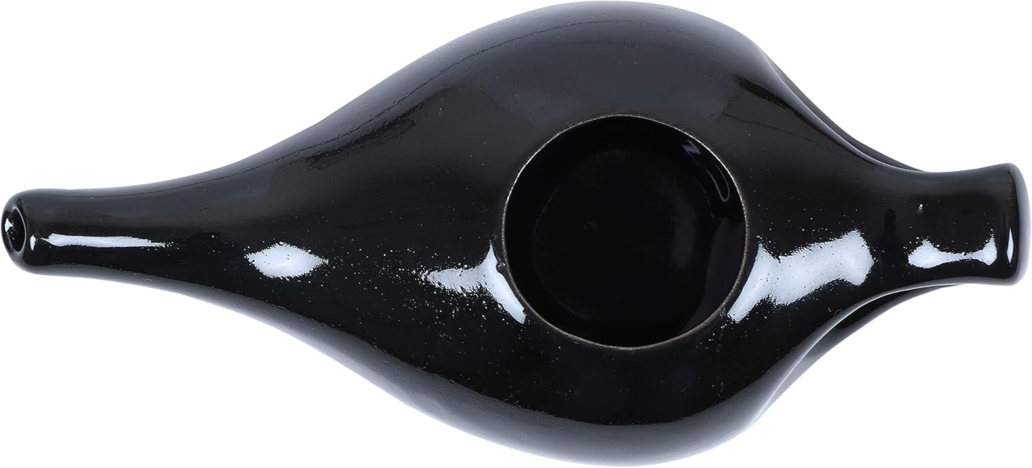 Leak Proof Durable Porcelain Ceramic Neti Pot Hold 230 Ml Water Comfortable Grip | Microwave and Dishwasher safe eco Friendly Natural Treatment for